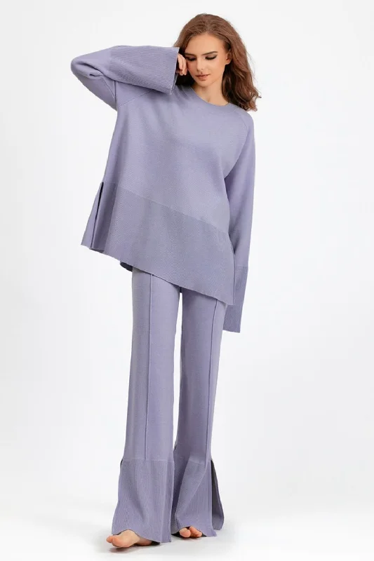 Mesh Bodysuits for a Bold and Edgy Fashion StatementSlit Round Neck Long Sleeve Top and Drawstring Pants Sweater Set Mesh Bodysuits for a Bold and Edgy Fashion StatementSlit Round Neck Long Sleeve Top and Drawstring Pants Sweater Set