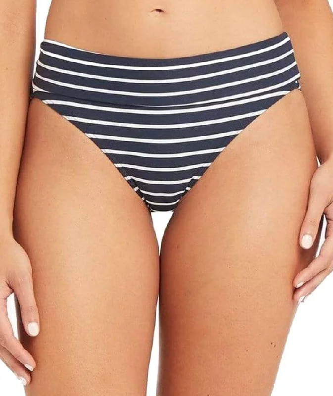 Striped bikini with a classic pattern for a timeless beach aestheticSea Level Chamarel Roll Down Band Bikini Brief - Night Sky Striped bikini with a classic pattern for a timeless beach aestheticSea Level Chamarel Roll Down Band Bikini Brief - Night Sky
