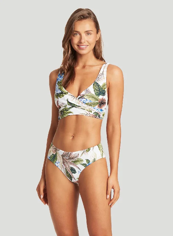 Sustainable bikini made from recycled materials for eco - conscious beachgoersSea Level: Lost Paradise Mid Bikini Pant White Sustainable bikini made from recycled materials for eco - conscious beachgoersSea Level: Lost Paradise Mid Bikini Pant White