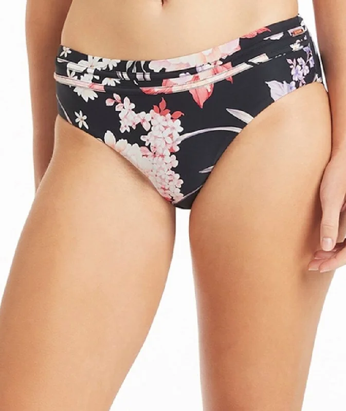 Tie - side bikini bottoms for an adjustable and stylish fitSea Level Martini Mid Bikini Brief - Floral Black
