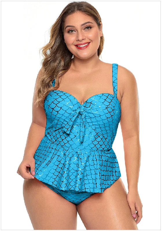 Plus size swimsuits with lace detailingSea Shell Plus Size Tankini : Blue