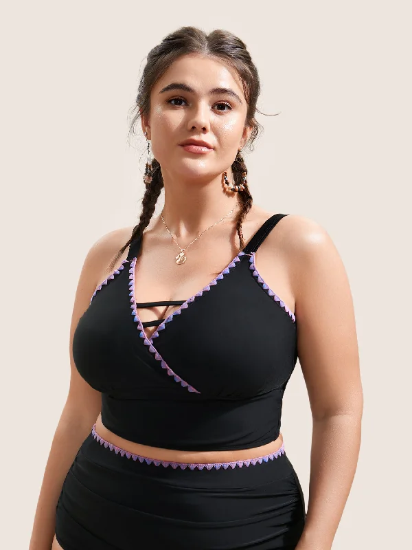 Swim sets with a ruched bodice for a more form - fitting shapeShell Stitch Hollow Out Warp Swim Top Swim sets with a ruched bodice for a more form - fitting shapeShell Stitch Hollow Out Warp Swim Top