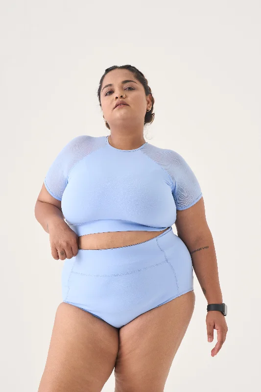 Plus size swimsuits with adjustable strapsSwim Crop Top: Blue