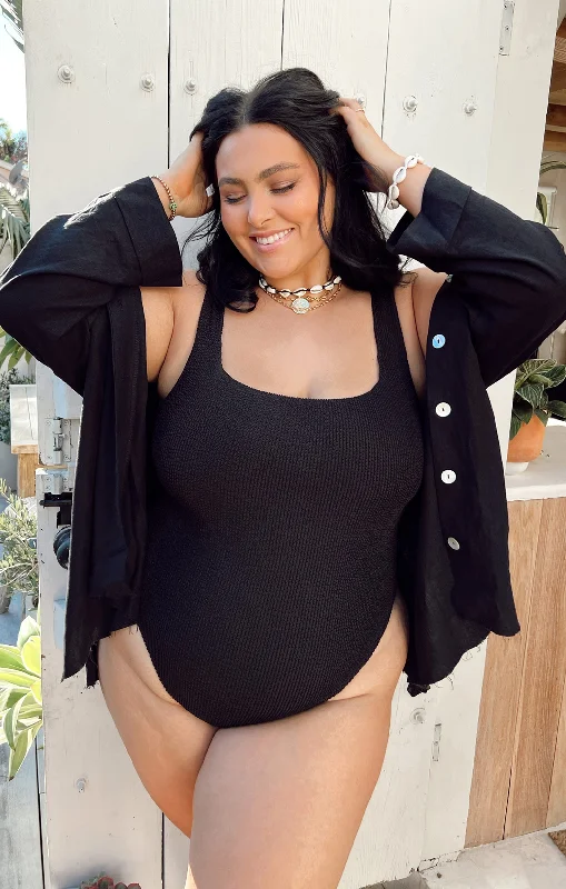 Plus size convertible swimsuits for versatile stylingThe Scrunch One Piece ~ Black Scrunch Plus size convertible swimsuits for versatile stylingThe Scrunch One Piece ~ Black Scrunch
