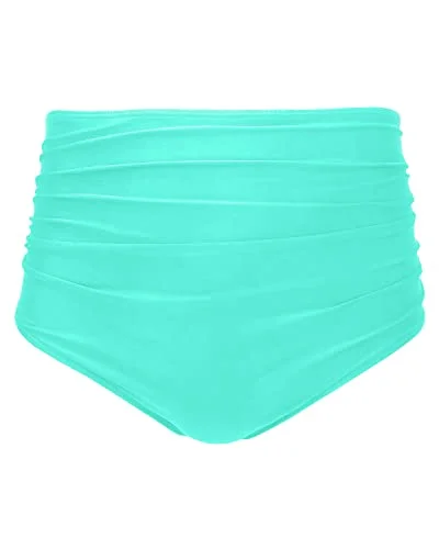 Maternity bikini for expecting mothers to enjoy the beach comfortablyElegant High Waisted Bikini Bottom For Ladies-Aqua Maternity bikini for expecting mothers to enjoy the beach comfortablyElegant High Waisted Bikini Bottom For Ladies-Aqua