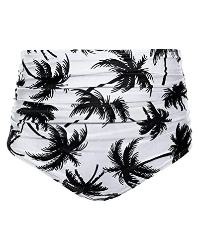 Long - line bikini top for added support and a fashionable lookClassic Women High Waisted Bikini Bottom Retro Ruched Swim Short-Black Palm Tree Long - line bikini top for added support and a fashionable lookClassic Women High Waisted Bikini Bottom Retro Ruched Swim Short-Black Palm Tree