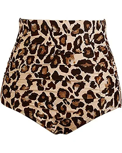 Sports bikini for high - intensity water activities like surfingStylish High Waisted Swim Bottom For Women-Leopard Sports bikini for high - intensity water activities like surfingStylish High Waisted Swim Bottom For Women-Leopard